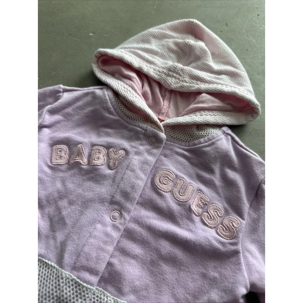 Pink And‎ Purple Baby Guess Two Piece Set Zip Up And T-Shirt Size 18 Months